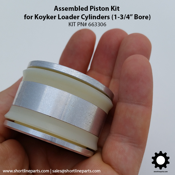 Piston with Assembled Seals for Koyker Cylinders with 1.75-Inch Bore - Koyker 125 Loader Boom Cylinders