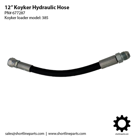 Koyker Loader Hydraulic Hose - 12-Inch - Part Number 677287