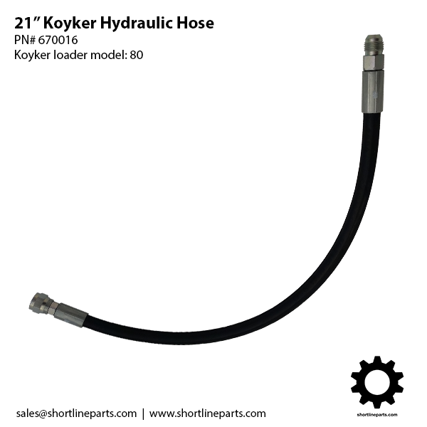 21-inch Bucket Hydraulic hose for Koyker 80 Loader - PN# K670016
