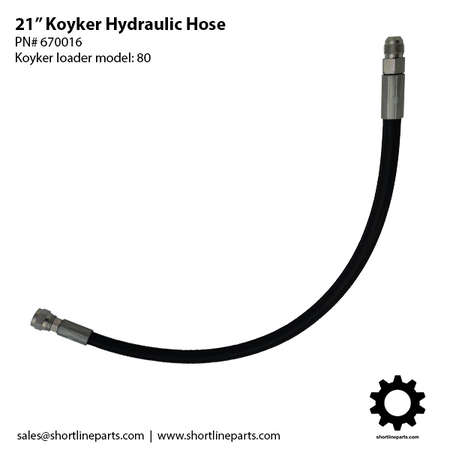 21-inch Bucket Hydraulic hose for Koyker 80 Loader - PN# K670016