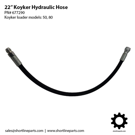 22-inch Hydraulic Hose for Koyker 50 and 80 Loader Cylinders - PN# 677290