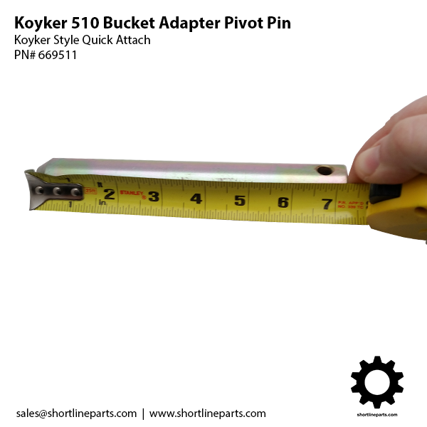 7-1/4" Chrome Pivot Pin for Koyker 510 Loader Adapter Plate - Part Number 669511