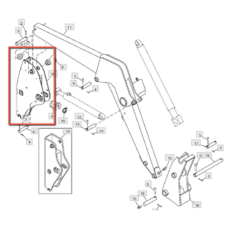 Right Hand Upright Mast for John Deere 640 NSL Loader