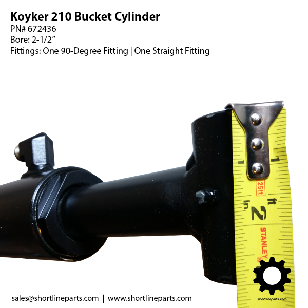 Dump Cylinder  for Koyker 210 Loader - 2-1/2 Inch ID - Part Number 672436