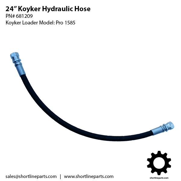 24" Koyker Hydraulic Hose for Pro 1585 Loader - Part Number 681209