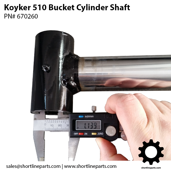Replacement shaft for Koyker 510 loader bucket cylinder