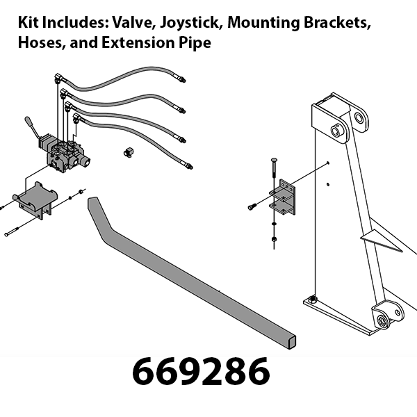 Loader Control Kit for Tractor Without Cab Schematic