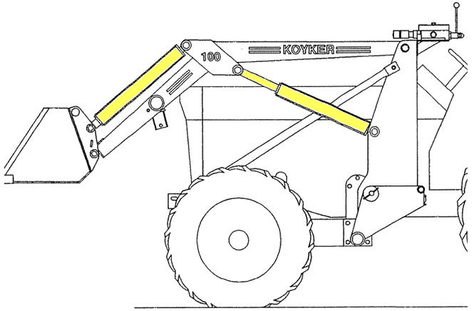 Koyker 500-565 Lift Cylinder - 2-1/2" Bore - 654663