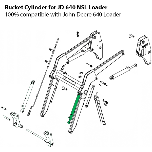 Dump Hydraulic Cylinder for John Deere 640 Farm Loader