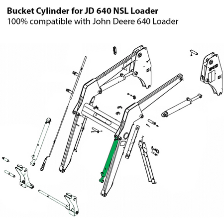 Dump Hydraulic Cylinder for John Deere 640 Farm Loader