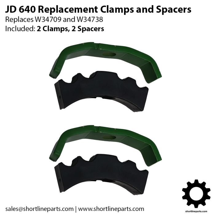 JD 640 Farm Loader Parts - Oil Line Clamps - Replace W34709 and W34738