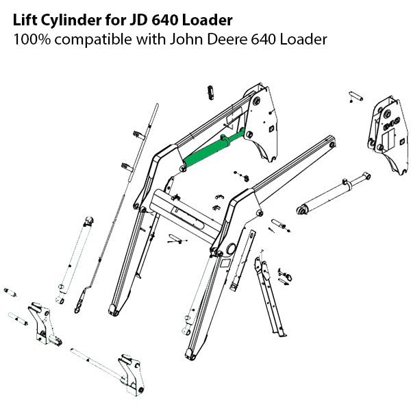 Boom Raise Lift Cylinder for John Deere 640 Front End Loader